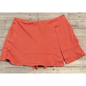 Cabi Women's Orange Geometric Print Skort Size 10 Athleisure Tennis Golf